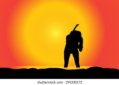 Vector illustration of a beach with divers.