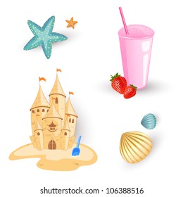 Vector Illustration of Beach Elements