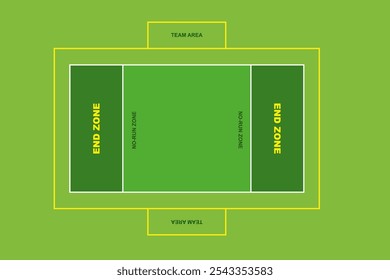 vector illustration of beach flag football field top view with training markings