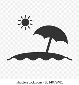 Vektorgrafik von Strandsymbol auf dunklem und transparentem Hintergrund (png)