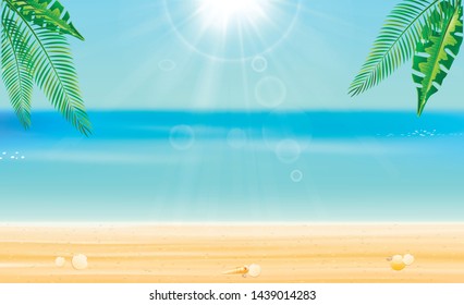 Vector illustration of beach landscape.