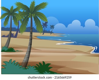 Vektorgrafik einer Strandszene.