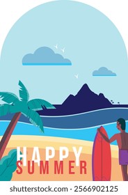 Vector illustration of beach scenery