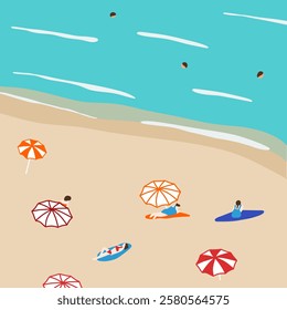 vector illustration of a beach in the sea, a summer time