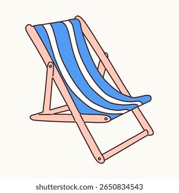 Ilustração vetorial de uma cadeira de sol praia isolada no branco