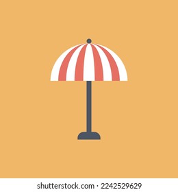 Vector illustration of beach umbrella icon.