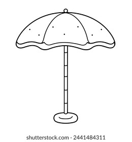 Vector illustration of a beach umbrella outline icon, perfect for vacation projects.