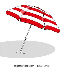 Vector illustration beach umbrella. Summer sun protection