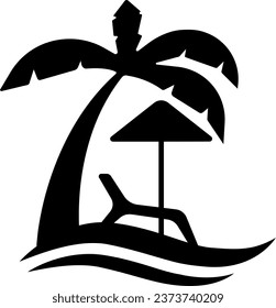 vector illustration beach vacation on a transparent background