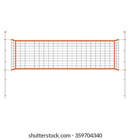 Vector Illustration Beach Volleyball Net Orange Stock Vector (Royalty ...