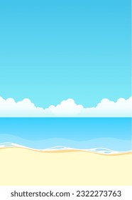 vector illustration of a beach with white sand and blue sky