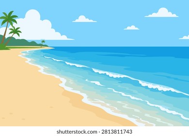 Vector illustration of a beachside scene
