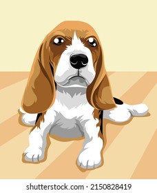 vector illustration beagle with beautiful colors