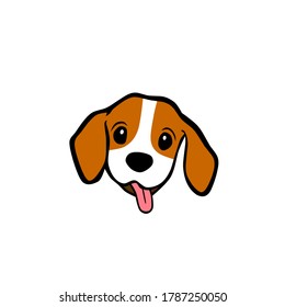 Vector illustration of beagle dog isolated on white background