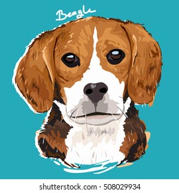 A vector illustration of Beagle Painting Poster