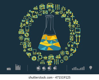 vector illustration of beaker