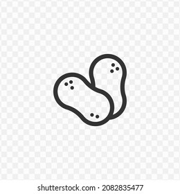 Vector illustration of bean icon in dark color and transparent background(png).