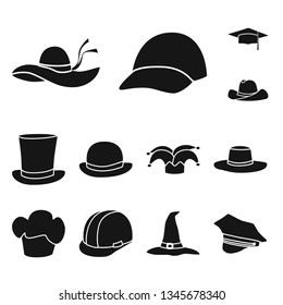 Vector illustration of beanie  and beret logo. Collection of beanie  and napper stock symbol for web.
