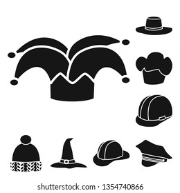 Vector illustration of beanie  and beret logo. Set of beanie  and napper stock vector illustration.