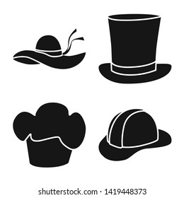 Vector illustration of beanie  and beret logo. Set of beanie  and napper stock vector illustration.