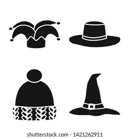 Vector illustration of beanie  and beret logo. Collection of beanie  and napper stock symbol for web.