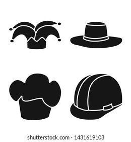 Vector illustration of beanie and beret logo. Set of beanie and napper stock vector illustration.