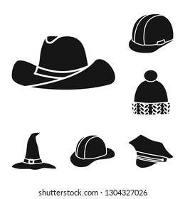 Vector illustration of beanie  and beret symbol. Set of beanie  and napper stock vector illustration.