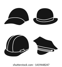Vector illustration of beanie  and beret symbol. Set of beanie  and napper vector icon for stock.