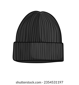 Vector Illustration of Beanie Hat Cap Isolated with White Background