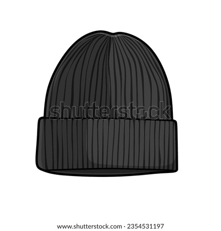 Vector Illustration of Beanie Hat Cap Isolated with White Background