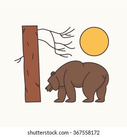 Vector Illustration Bear Stock Vector Royalty Free Shutterstock