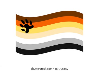 Vector illustration of the Bear Brotherhood flag on white background. LGBT symbols topic.