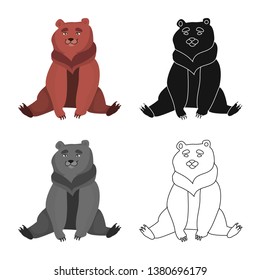 Vector illustration of bear and brown symbol. Set of bear and sleep stock vector illustration.