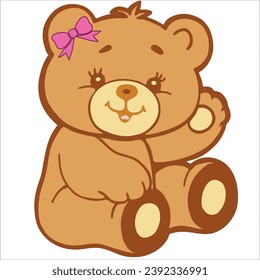 Vector illustration of a bear children's toy