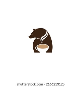 vector illustration of a bear and coffee for an icon, symbol or logo. suitable for coffee shop logo