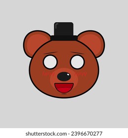 Ilustración vectorial de un oso con emociones en un estilo simple
