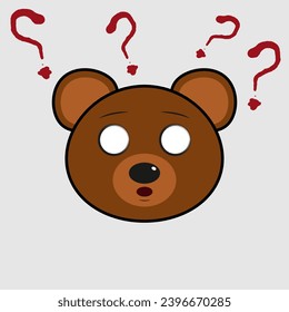 Vector illustration of a bear with emotions in a simple style
