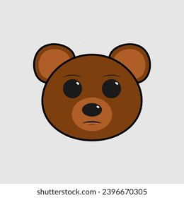 Vector illustration of a bear with emotions in a simple style
