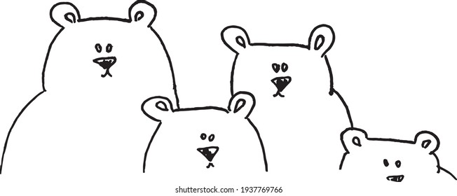 vector illustration of bear family 