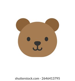 Vector illustration of a Bear in flat style isolated in white background