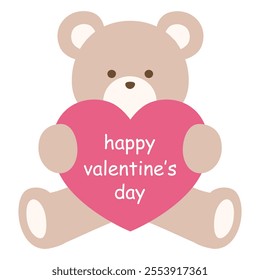 Vector illustration of a bear with a heart. Valentine's Day, gift