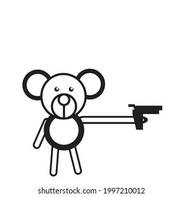 Vektorgrafik eines Bären, der eine Waffe hält