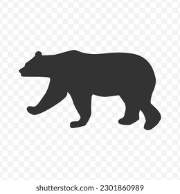 Vector illustration of bear icon in dark color and transparent background().