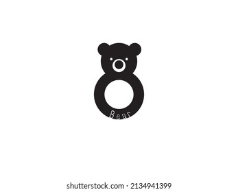 Vector illustration bear icon isolated, logo template, bear icon glyph style design and your other ideas.