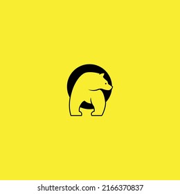 vector illustration of a bear for an icon, symbol or logo. bear flat logo