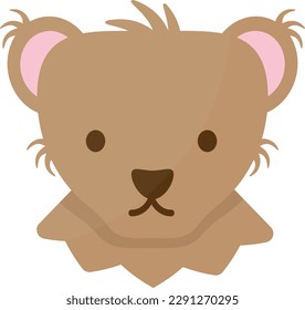 Vector illustration of a bear. Koala bear. Bear with disheveled hair.