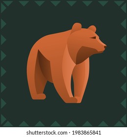 ilustración vectorial de un oso sobre un fondo verde