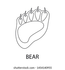 Vector illustration of bear and paw sign. Set of bear and brown vector icon for stock.