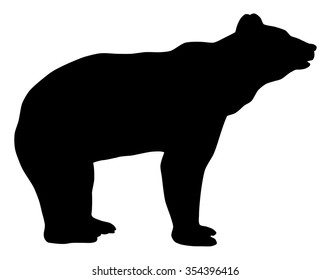 Vector illustration of bear silhouette over white background