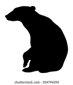 Vector illustration of bear silhouette over white background